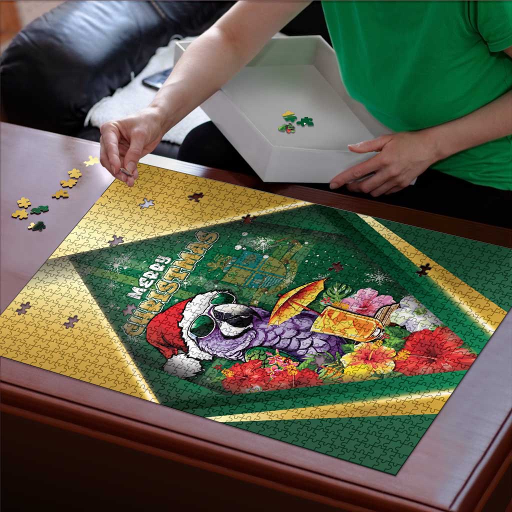 Dominica Christmas Puzzle Funny Santa Sisserou Parrot - Wonder Print Shop