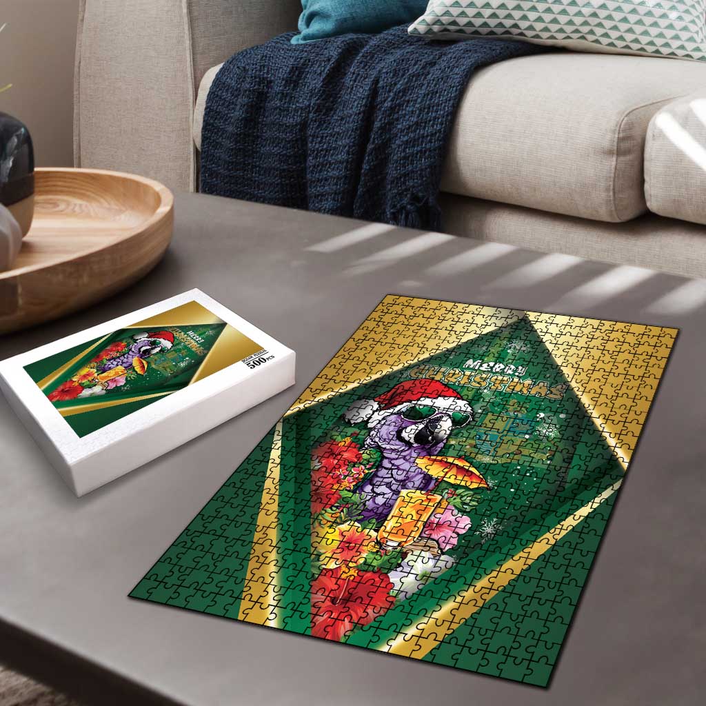 Dominica Christmas Puzzle Funny Santa Sisserou Parrot - Wonder Print Shop