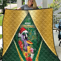 Dominica Christmas Quilt Funny Santa Sisserou Parrot - Wonder Print Shop