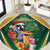 Dominica Christmas Round Carpet Funny Santa Sisserou Parrot - Wonder Print Shop
