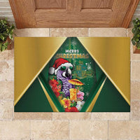 Dominica Christmas Rubber Doormat Funny Santa Sisserou Parrot - Wonder Print Shop