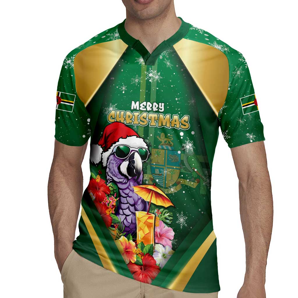 Dominica Christmas Rugby Jersey Funny Santa Sisserou Parrot - Wonder Print Shop