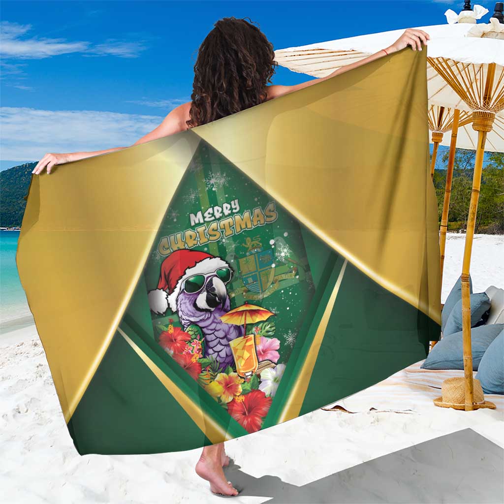 Dominica Christmas Sarong Funny Santa Sisserou Parrot - Wonder Print Shop