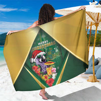 Dominica Christmas Sarong Funny Santa Sisserou Parrot - Wonder Print Shop
