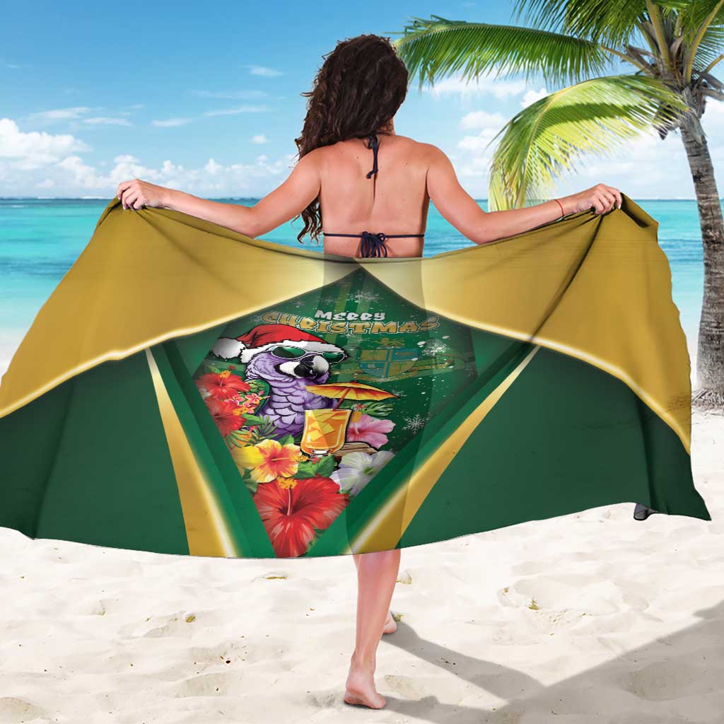 Dominica Christmas Sarong Funny Santa Sisserou Parrot - Wonder Print Shop