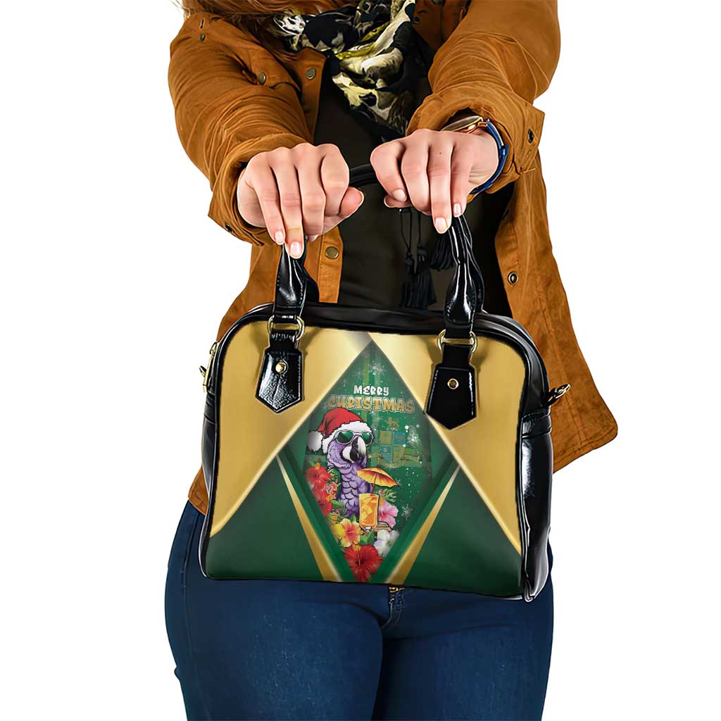 Dominica Christmas Shoulder Handbag Funny Santa Sisserou Parrot - Wonder Print Shop