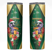 Dominica Christmas Skinny Tumbler Funny Santa Sisserou Parrot - Wonder Print Shop