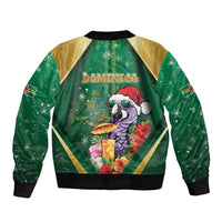 Dominica Christmas Sleeve Zip Bomber Jacket Funny Santa Sisserou Parrot - Wonder Print Shop