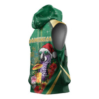 Dominica Christmas Sleeveless Hoodie Funny Santa Sisserou Parrot - Wonder Print Shop