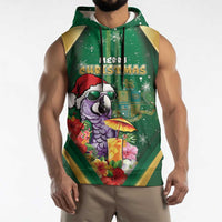 Dominica Christmas Sleeveless Hoodie Funny Santa Sisserou Parrot - Wonder Print Shop