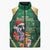 Dominica Christmas Sleeveless Puffer Jacket Funny Santa Sisserou Parrot - Wonder Print Shop