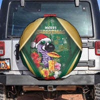Dominica Christmas Spare Tire Cover Funny Santa Sisserou Parrot - Wonder Print Shop