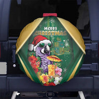 Dominica Christmas Spare Tire Cover Funny Santa Sisserou Parrot - Wonder Print Shop