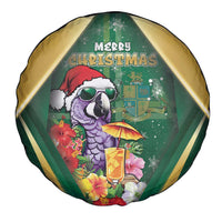 Dominica Christmas Spare Tire Cover Funny Santa Sisserou Parrot - Wonder Print Shop