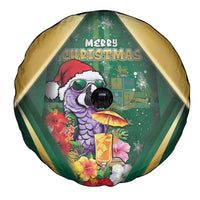 Dominica Christmas Spare Tire Cover Funny Santa Sisserou Parrot - Wonder Print Shop