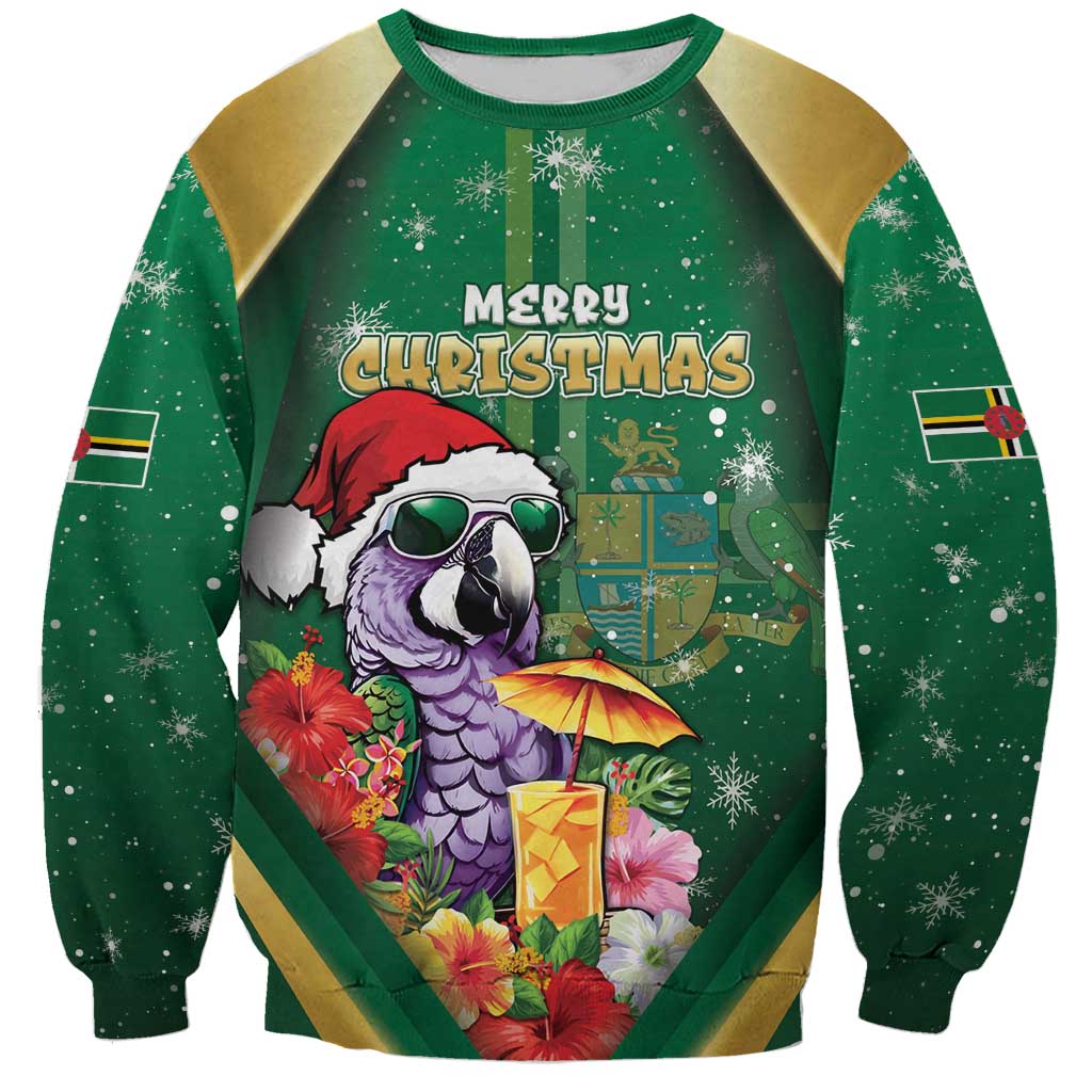 Dominica Christmas Sweatshirt Funny Santa Sisserou Parrot - Wonder Print Shop