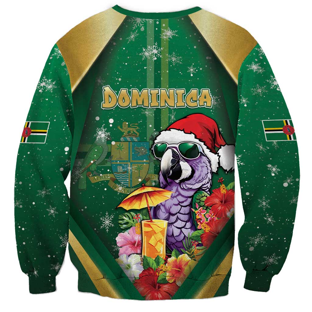Dominica Christmas Sweatshirt Funny Santa Sisserou Parrot - Wonder Print Shop