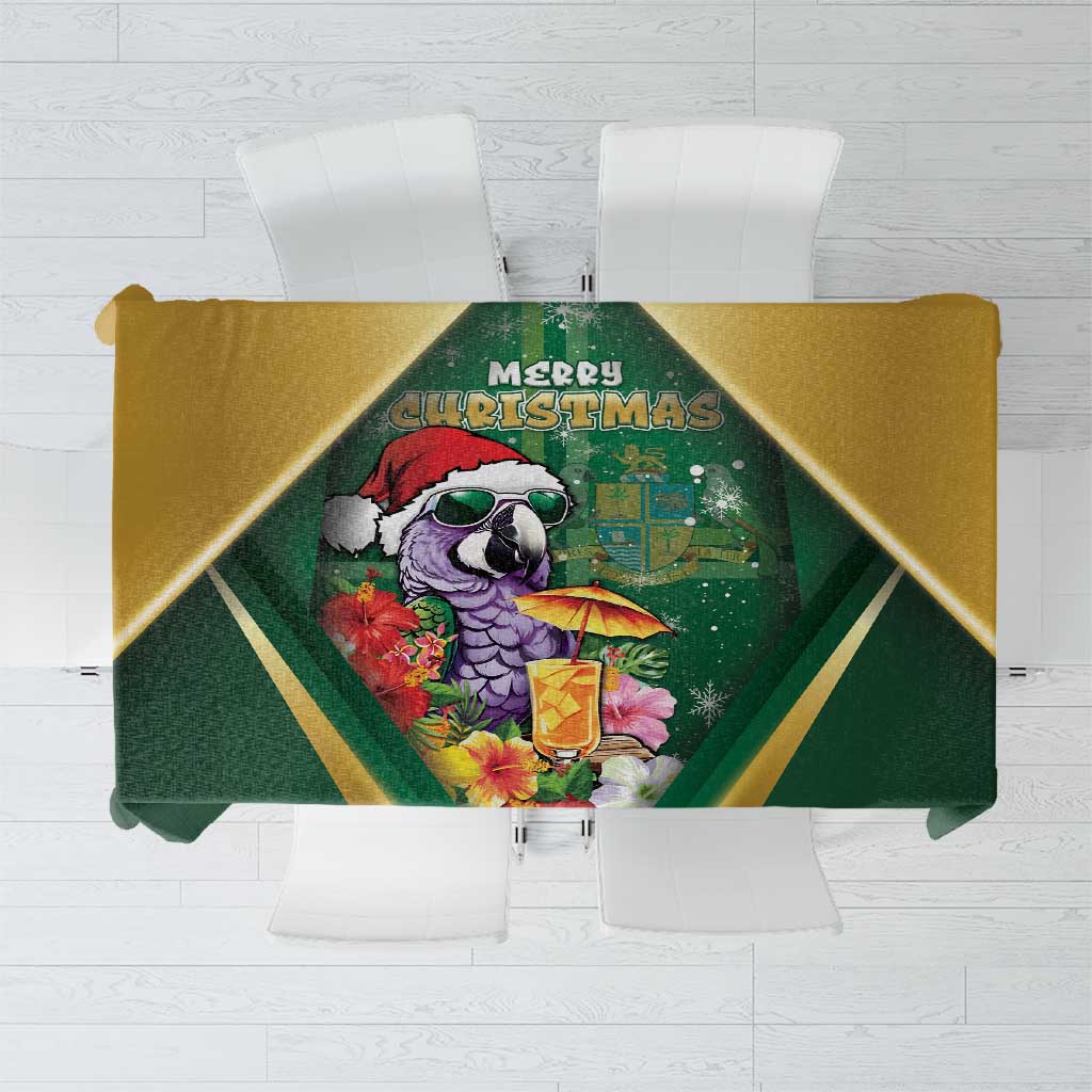 Dominica Christmas Tablecloth Funny Santa Sisserou Parrot - Wonder Print Shop