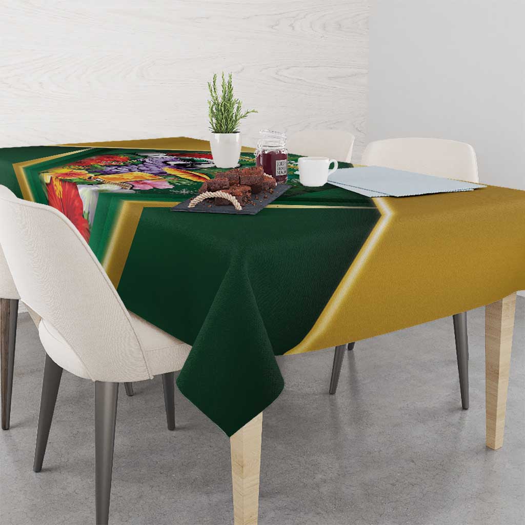 Dominica Christmas Tablecloth Funny Santa Sisserou Parrot - Wonder Print Shop