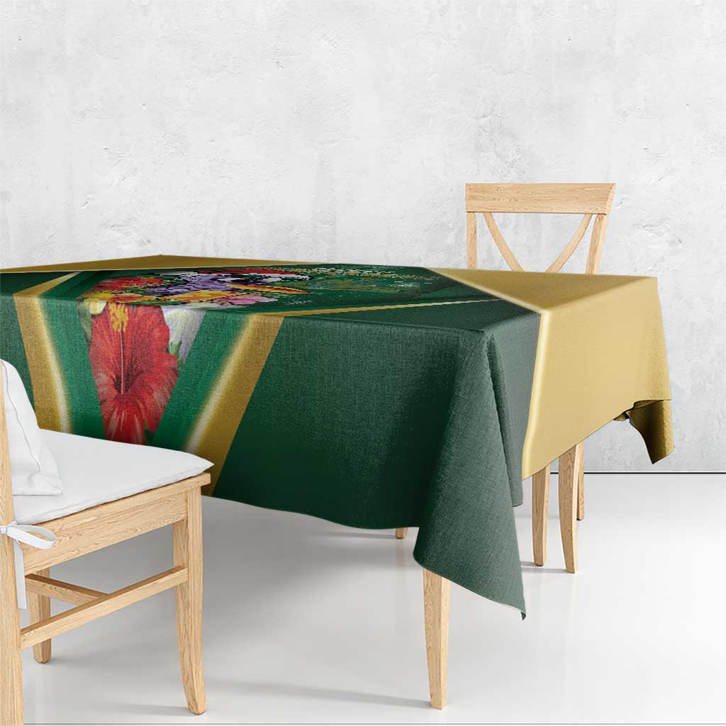 Dominica Christmas Tablecloth Funny Santa Sisserou Parrot - Wonder Print Shop