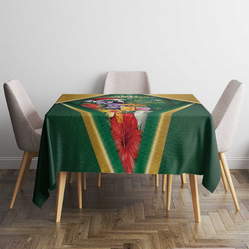 Dominica Christmas Tablecloth Funny Santa Sisserou Parrot - Wonder Print Shop