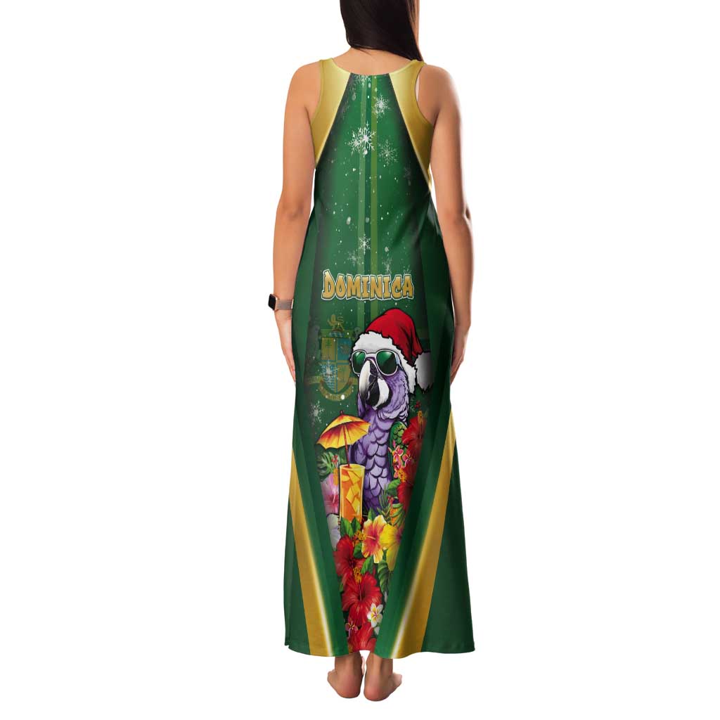 Dominica Christmas Tank Maxi Dress Funny Santa Sisserou Parrot - Wonder Print Shop