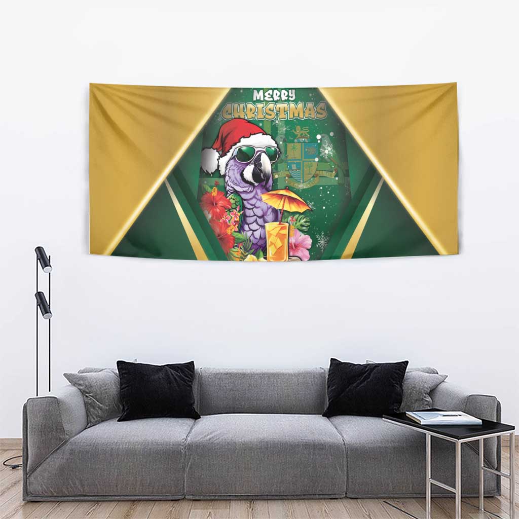 Dominica Christmas Tapestry Funny Santa Sisserou Parrot - Wonder Print Shop
