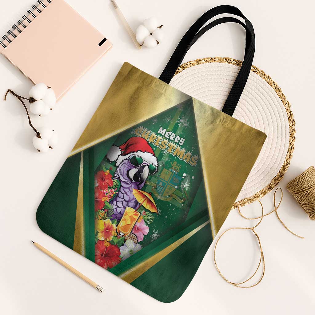Dominica Christmas Tote Bag Funny Santa Sisserou Parrot - Wonder Print Shop