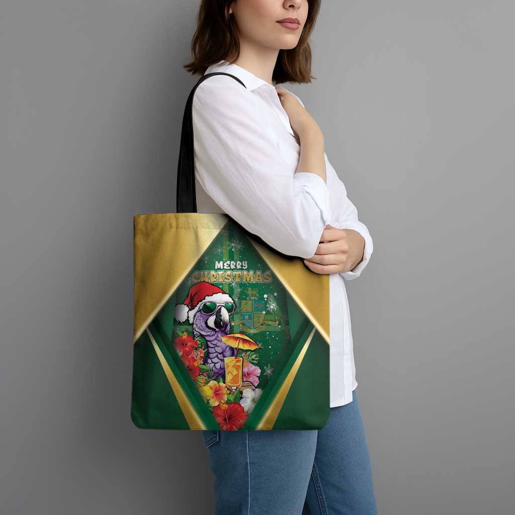 Dominica Christmas Tote Bag Funny Santa Sisserou Parrot - Wonder Print Shop