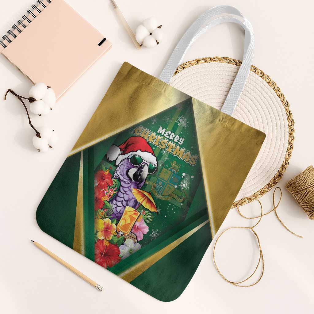Dominica Christmas Tote Bag Funny Santa Sisserou Parrot - Wonder Print Shop