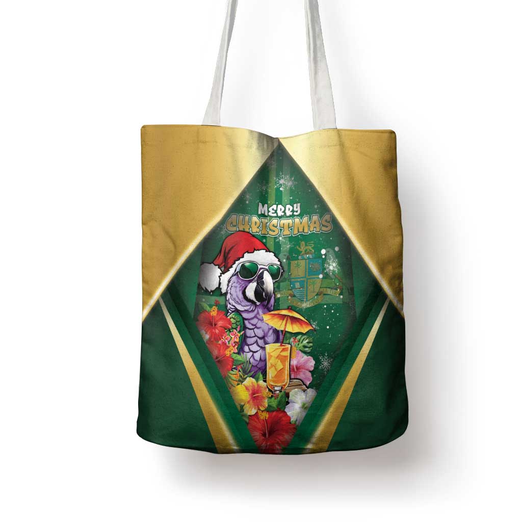 Dominica Christmas Tote Bag Funny Santa Sisserou Parrot - Wonder Print Shop