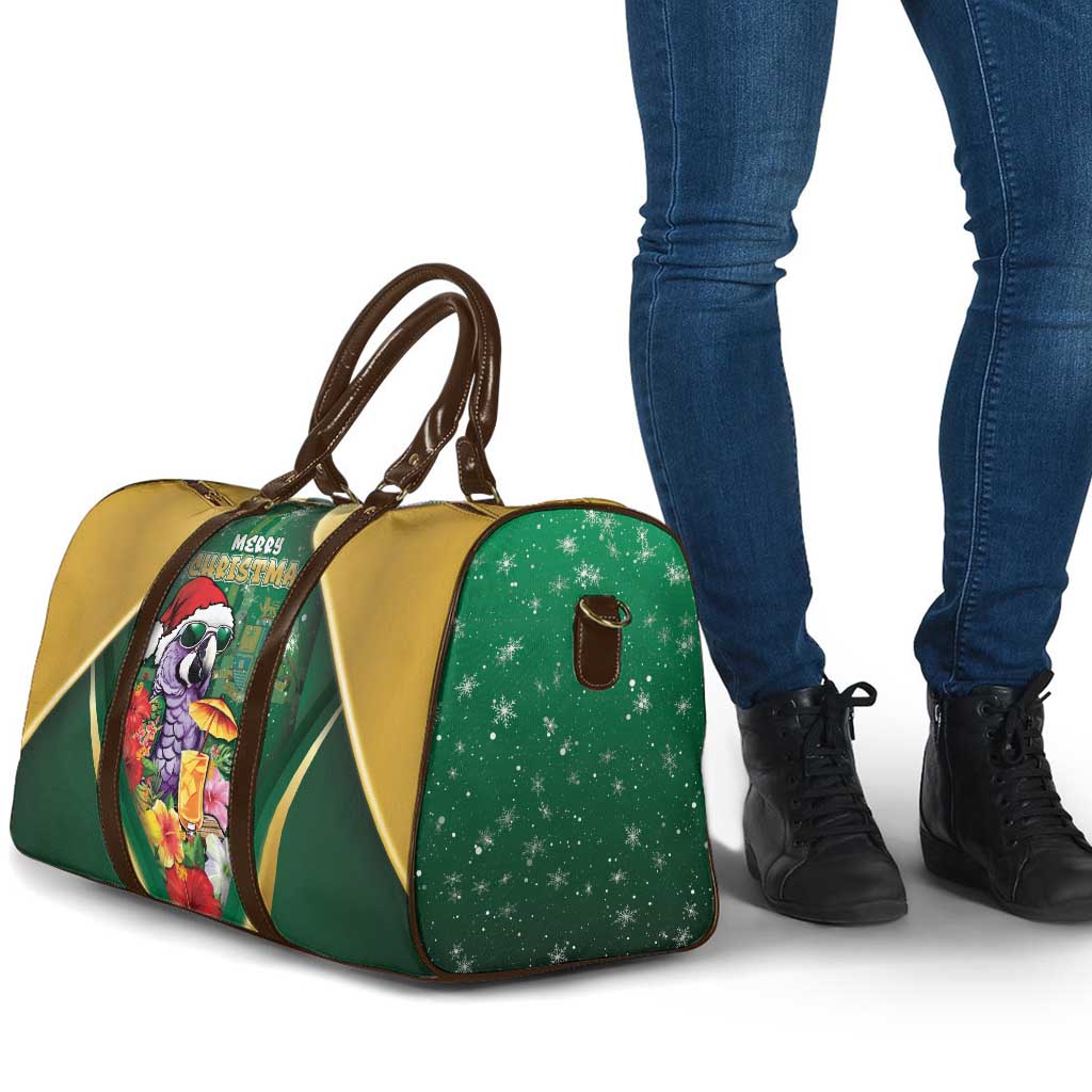 Dominica Christmas Travel Bag Funny Santa Sisserou Parrot - Wonder Print Shop