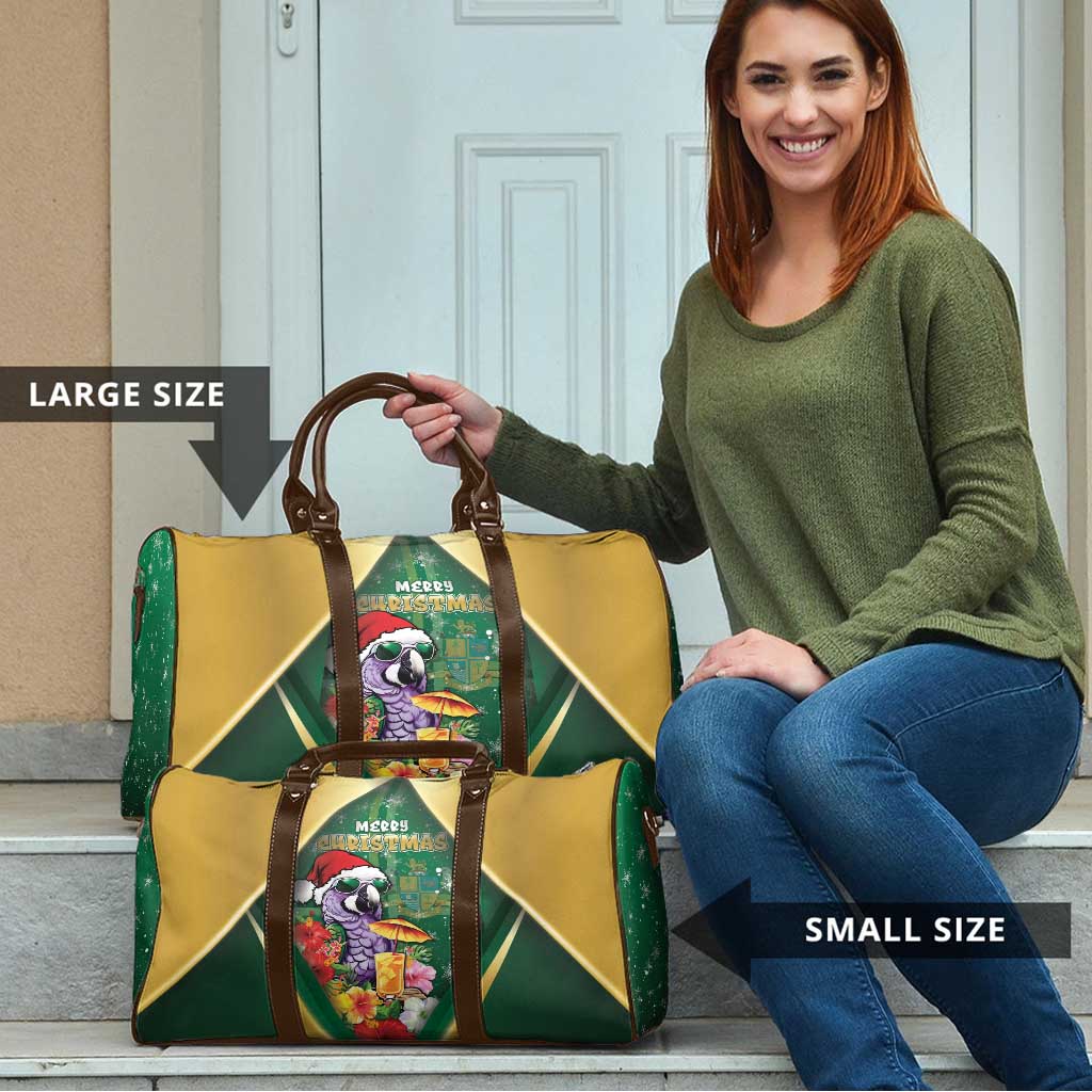 Dominica Christmas Travel Bag Funny Santa Sisserou Parrot - Wonder Print Shop