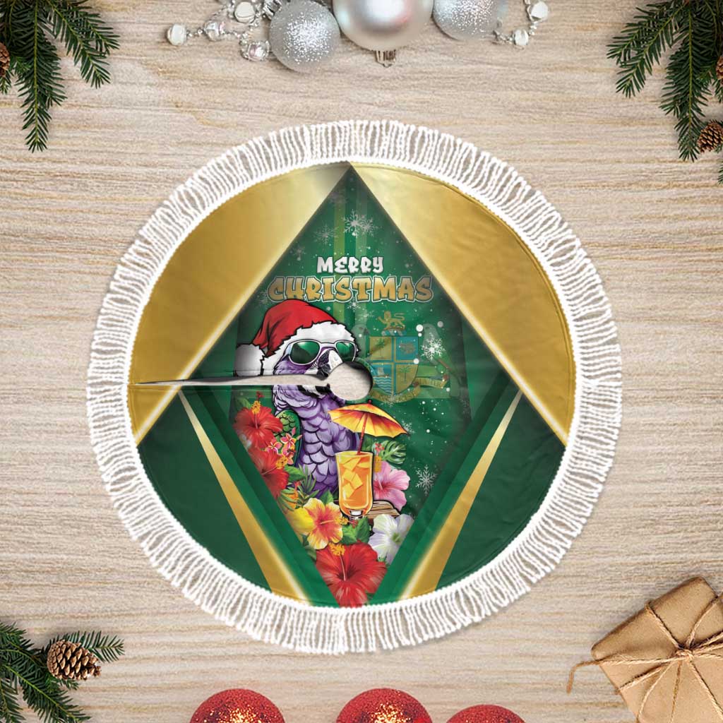 Dominica Christmas Tree Skirt Funny Santa Sisserou Parrot - Wonder Print Shop
