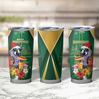 Dominica Christmas Tumbler Cup Funny Santa Sisserou Parrot - Wonder Print Shop