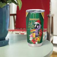 Dominica Christmas Tumbler Cup Funny Santa Sisserou Parrot - Wonder Print Shop
