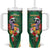 Dominica Christmas Tumbler With Handle Funny Santa Sisserou Parrot - Wonder Print Shop