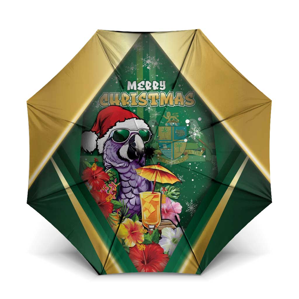 Dominica Christmas Umbrella Funny Santa Sisserou Parrot - Wonder Print Shop
