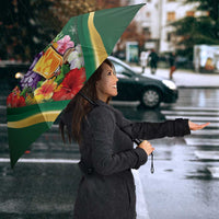 Dominica Christmas Umbrella Funny Santa Sisserou Parrot - Wonder Print Shop