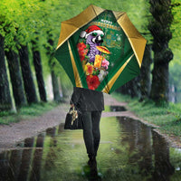 Dominica Christmas Umbrella Funny Santa Sisserou Parrot - Wonder Print Shop