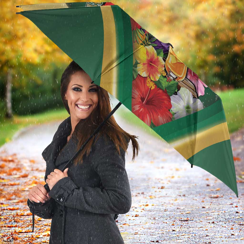 Dominica Christmas Umbrella Funny Santa Sisserou Parrot - Wonder Print Shop