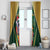 Dominica Christmas Window Curtain Funny Santa Sisserou Parrot - Wonder Print Shop