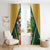 Dominica Christmas Window Curtain Funny Santa Sisserou Parrot - Wonder Print Shop