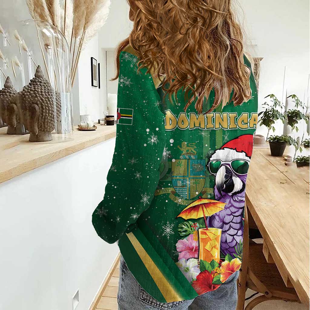 Dominica Christmas Women Casual Shirt Funny Santa Sisserou Parrot - Wonder Print Shop