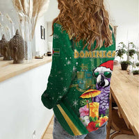 Dominica Christmas Women Casual Shirt Funny Santa Sisserou Parrot - Wonder Print Shop