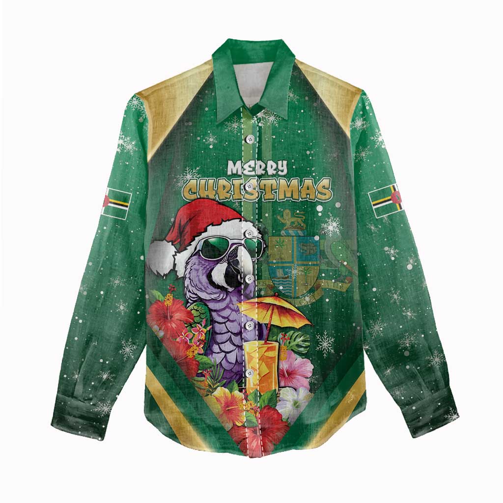 Dominica Christmas Women Casual Shirt Funny Santa Sisserou Parrot - Wonder Print Shop