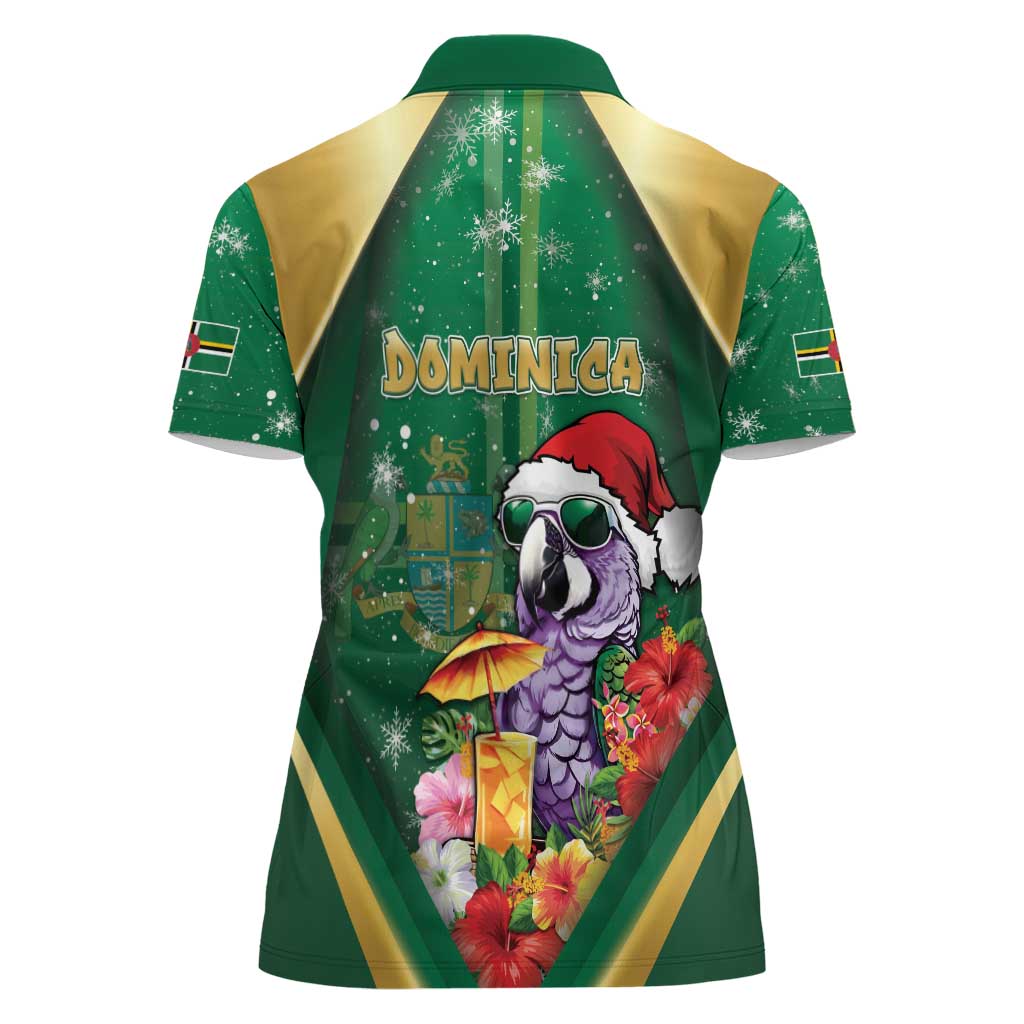 Dominica Christmas Women Polo Shirt Funny Santa Sisserou Parrot - Wonder Print Shop