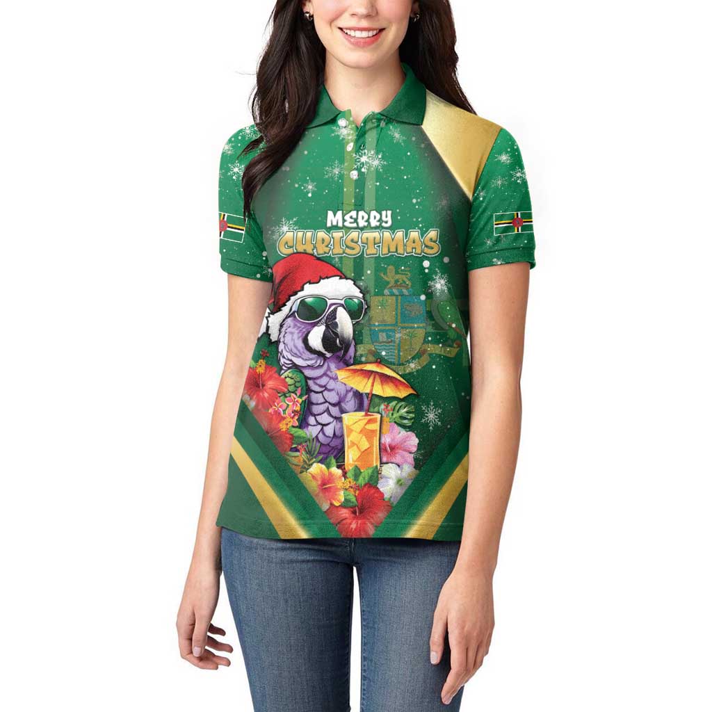 Dominica Christmas Women Polo Shirt Funny Santa Sisserou Parrot - Wonder Print Shop