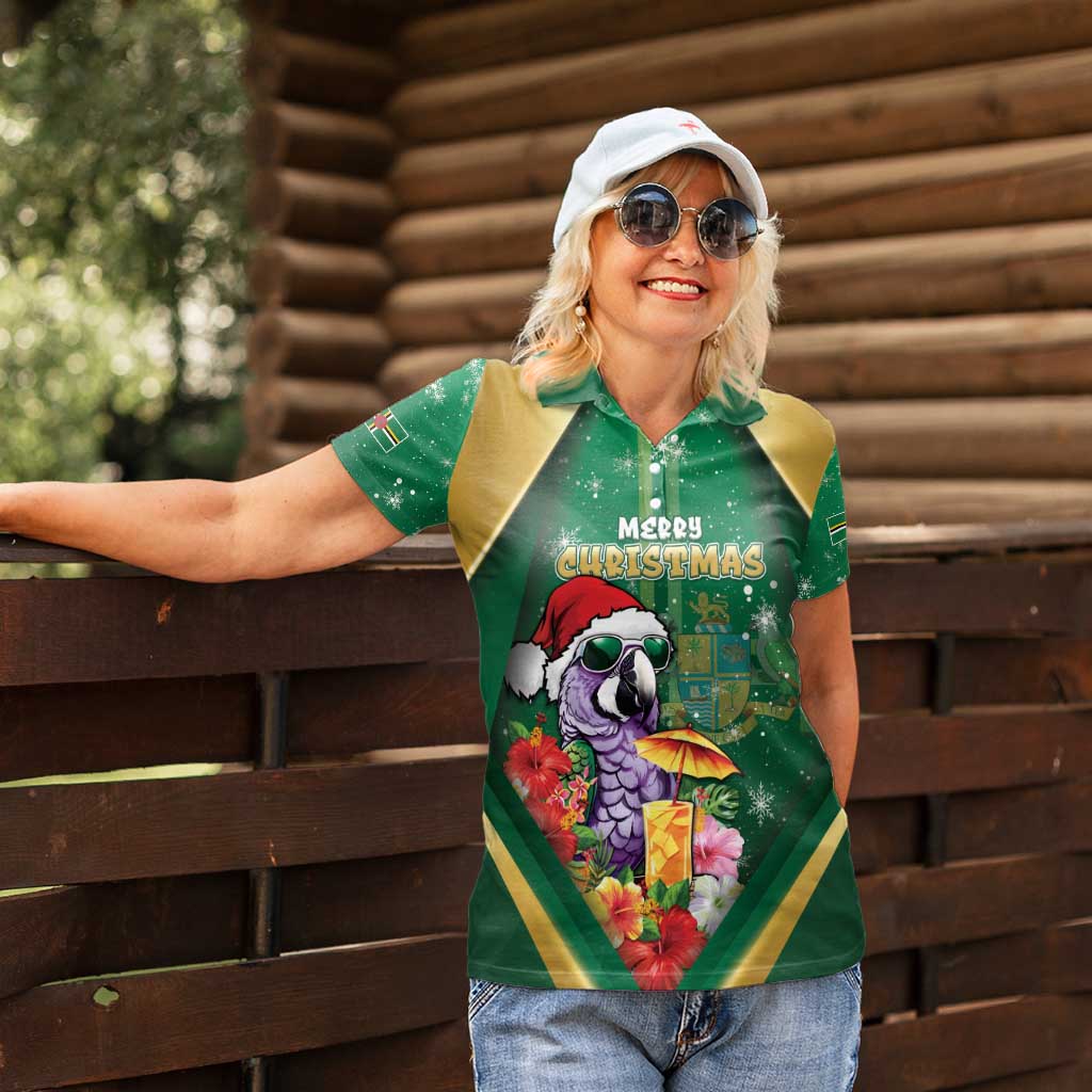 Dominica Christmas Women Polo Shirt Funny Santa Sisserou Parrot - Wonder Print Shop