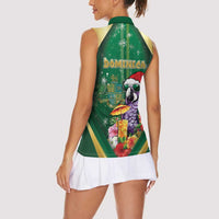 Dominica Christmas Women Sleeveless Polo Shirt Funny Santa Sisserou Parrot - Wonder Print Shop